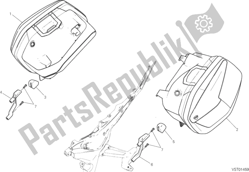 Tutte le parti per il Borse Laterali del Ducati Multistrada 950 S Touring 2019
